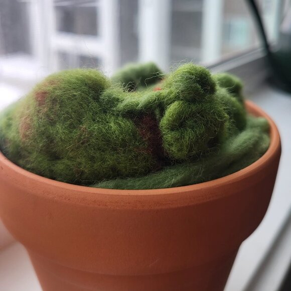 Handmade Needle Felted Fox in Terra Cotta Pot, Decorative Wool Art Figurine, Woo - Picture 7 of 8